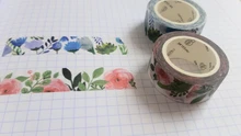Cinta Washi Floral romántica de papel de 15mm * 7m, cintas de enmascarar de flores, adhesivos decorativos bricolaje, papelería, suministros escolares