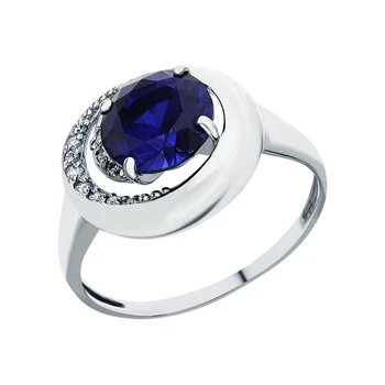 Silver ring with cubic zirconia and Sapphire synthetic sunlight sample 925
Silver ring with cubic zirconia and Sapphire synthetic sunlight sample 925