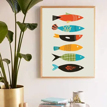 Mid Century Modern Abstract Canvas Prints Fish Poster Wall Art Decor, Mid Century Fish Art Painting Picture Home Room Wall Decor 
Mid Century Modern Abstract Canvas Prints Fish Poster Wall Art Decor, Mid Century Fish Art Painting Picture Home Room Wall Decor
