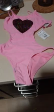 Ropa de playa con corazón de lentejuelas para niños, bañador de una pieza, Monokini, 2020