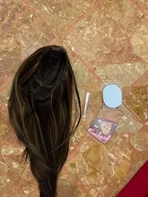 Peluca sintética larga y Lisa para mujeres negras, exquisita Peluca de Color rubio miel resaltado, parte media resistente al calor