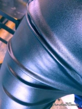 ATHVOTAR de talla grande negro de cuero de PU de las mujeres Leggings cintura alta negro de cuero de la PU de Legging pantalones de piel de moda de las mujeres