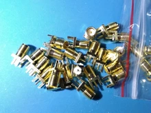 10 Uds 1,6mm SMA clavija soldadura hembra tuerca borde PCB Clip montaje recto oro plateado RF conector soldadura de receptáculo