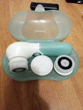 Cepillo eléctrico de silicona para limpieza Facial, cepillo limpiador de poros faciales, masajeador con Estuche De Viaje