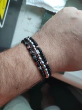 3 unids/set cubo a la moda pulsera de cuentas de los hombres negro mate pulsera de cuentas de piedra conjuntos para hombres regalo de la joyería