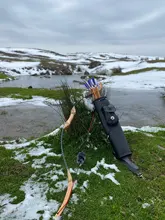 Arco largo para arquería 30-45 libras, arco tradicional hecho a mano con descanso de flecha para caza al aire libre
