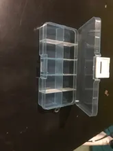 Caja de almacenamiento de joyería transparente ajustable, caja organizadora de plástico portátil con 10 ranuras para joyas, pendientes, pastillas y medicamentos, contenedores de viaje