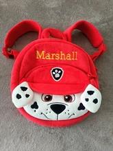 Mochila De felpa de la patrulla canina para niños, morral de felpa con ilustración de personajes de dibujos animados Marshall, bolso escolar para guardería, regalo para niños