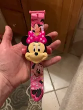 Minnie de Disney-relojes de proyección 3D para niños, figuras de anime de dibujos animados, con tapa, regalo para niñas