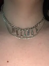 Cadena de personalidad Original Hip Hop carta Hellboy gargantilla collares para mujeres moderno Color plateado cadena Punk estilo las niñas Bijoux