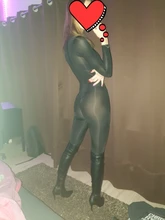 Monos sexys de manga larga para mujer, mono de malla de moda con entrepierna abierta, negro, entallado con doble cremallera, 2018