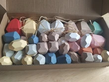 Bloques de construcción Jenga de piedra de color madera para niños, juguete educativo creativo de estilo nórdico, juego de apilamiento, de madera de arco iris