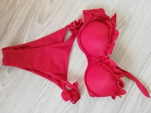 RUUHEE-Bikini Bandeau para mujer, traje de baño con volantes Sexy, conjunto de Bikini con Push-Up, bañador de leopardo brasileño para mujer 2021