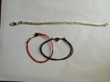 2 unids/lote Pequeño amor corazón pulsera de la suerte, rojo, negro, blanco, Color de la cuerda pulsera ajustable par de Pulseras de Moda al por mayor