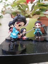 6 unids/set Anime demonio asesino Kimetsu No Yaiba figura Q Posket Kamado Tanjirou Kamado Nezuko Agatsuma juguetes 6cm