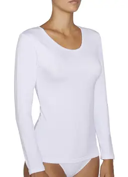 

Ysabel Mora women's thermic inner T-shirt 70002, long sleeve, round neck, felled Interior. Thermal Lady
