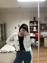 Cárdigan informal de punto para mujer, Chaqueta de punto con abertura frontal Floral, suéter de manga larga informal, prendas de vestir