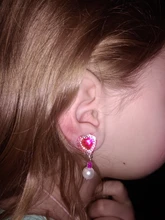 Pendientes de cristal para niña pequeña, pendientes sin Piercing, pendientes de perlas de imitación, 1 par