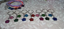 10 Uds 16mm x 18mm esmalte de gato de Color perro oso huellas adornos de pata de perro DIY llavero con anilla para llaves cuelgan encantos Collar del animal doméstico