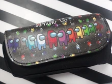 Estuche de lápices escolar con dibujos animados, bolsa de cosméticos de doble capa con cremallera