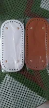 Parte inferior larga para bolsa de punto, accesorios para bolso de cuero PU, fondo hecho a mano con 52 agujeros, bolsa de ganchillo artesanal, fondo de 22x10cm