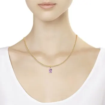 Sokolov pendant in Gold with rhodium plated amethyst and cubic zirconia, fashion jewelry, gold, 585, women's male, pendants for neck women
Sokolov pendant in Gold with rhodium plated amethyst and cubic zirconia, fashion jewelry, gold, 585, women's male, pendants for neck women
