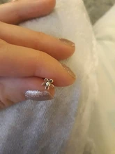 Pendientes pequeños de plata de ley S925 con forma de flor, joyería clásica, cierre de tuerca, 925