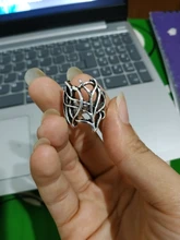 MQCHUN Vintage plata Color anillo de Thranduil Bosque Negro Rey elfo anillo Legolas padre la desolación de Smaug