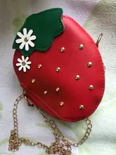 Mini Cartera de cuero PU con remaches para bebé, monedero pequeño de piel sintética con remaches de fresa para niñas