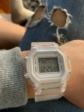 Reloj deportivo Digital para hombre y mujer, cronógrafo de pulsera transparente, informal, dorado, regalo para amantes, para niños y mujeres