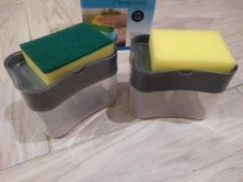 Soap-Pump-Dispenser Container Soap-Organizer Sponge-Holder Kitchen-Cleaner with Manual-Press
