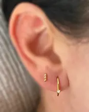 Canner 1 par 925 pendientes tipo botón de plata fina para las mujeres joyería fina hélice lindo pequeño Piercing para cartílago pendientes de botón pendientes W5