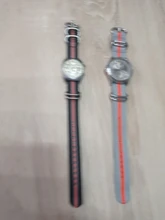 Correa de reloj con trenzas de nailon para mujer, banda de reloj de 18MM, 20MM, 22MM y 24MM, 5 anillos de plata, pulsera de repuesto a rayas de Color sólido