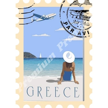 Greece vinyl souvenir magnet vintage travel poster 
Greece vinyl souvenir magnet vintage travel poster
