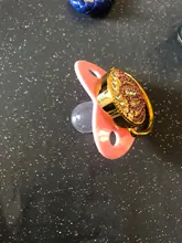 Chupete de bebé con diamantes de imitación, elegante accesorio infantil con brillantes, en color rosa