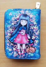 Tarjetero de piel sintética para mujer, Cartera de 9 Bits/10 Bits + 2 posiciones grandes con cremallera, Tarjetero con personajes bonitos