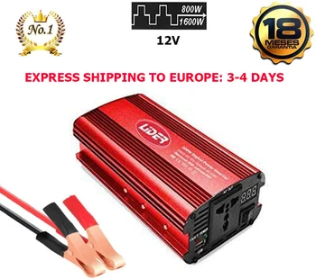 800W1600W Advanced Sine Wave Power Inverter, DC12V to AC220V transformer, with USB Port, LCD Screen, battery clips included
800W1600W Advanced Sine Wave Power Inverter, DC12V to AC220V transformer, with USB Port, LCD Screen, battery clips included