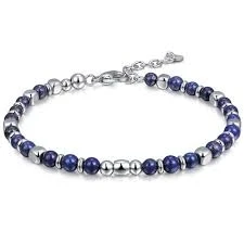 Luke Bar Stainless Steel Bracelet hypoallergenic with stones lapis BA1074
Luke Bar Stainless Steel Bracelet hypoallergenic with stones lapis BA1074