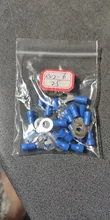 10-100 unids/set RV2 terminales aisladas de anillo azul Cable Conectores eléctricos de crimpado 16-14 AWG Kit M3/M4/M5/M6/M8
