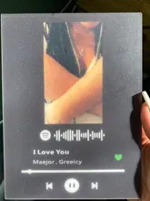 Tablero acrílico personalizado con Base de soporte, código de Spotify personalizado, placa de álbum de fotos de aniversario, fotos personales/Álbum de regalo