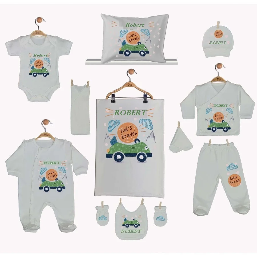 Hospital Output Set New Born Baby Boy set 11 Piece set 100 Cotton Production Custom Name lettering Custom Pouch Baby kit 2021 summer
Hospital Output Set New Born Baby Boy set 11 Piece set 100 Cotton Production Custom Name lettering Custom Pouch Baby kit 2021 summer
