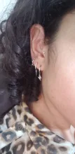 Pendientes de plata de ley 925 para mujer, aretes de triángulo de rayo dorado para chica, Piercing de hueso del oído, aretes redondos Punk