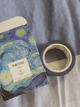 Van Gogh-pintura de cinta Washi para Scrapbooking, bricolaje, decorativo, cinta adhesiva, escuela, oficina, suministro Escolar