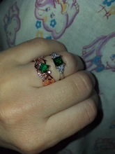 Huitan-anillo de compromiso con Circonia cúbica verde para mujer, sortija, estilo minimalista, sencillo, diseño modesto, para chica