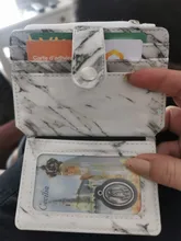 Tarjetero con textura de mármol, cartera pequeña de bolsillo para tarjetas de crédito, delgado y delgado, color blanco