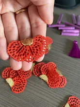 10 Uds de flores de terciopelo con borlas Floral encantos colgantes 25x45mm con agujero de 10 colores para pendientes collar DIY piezas de joyería