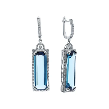 Silver earrings with zirconium and sieve sunlight sample 925 
Silver earrings with zirconium and sieve sunlight sample 925