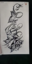 Pegatinas de tatuaje temporal a prueba de agua para hombre y mujer, tatuaje Negro Grande, Cráneo de Tigre, León, Lobo, rosa, pierna, pecho, tatuaje falso para brazo