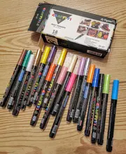 Rotulador metálico de 12/18 colores a elegir, punta fina Extra de 0,7mm, no tóxico, permanente, bricolaje