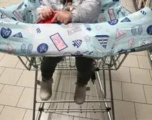 Cubierta de carretilla/funda de trona 2 en 1 para bebé y niño, alfombrilla de cojín para carrito de compras de supermercado/cubierta de carrito de comestibles
